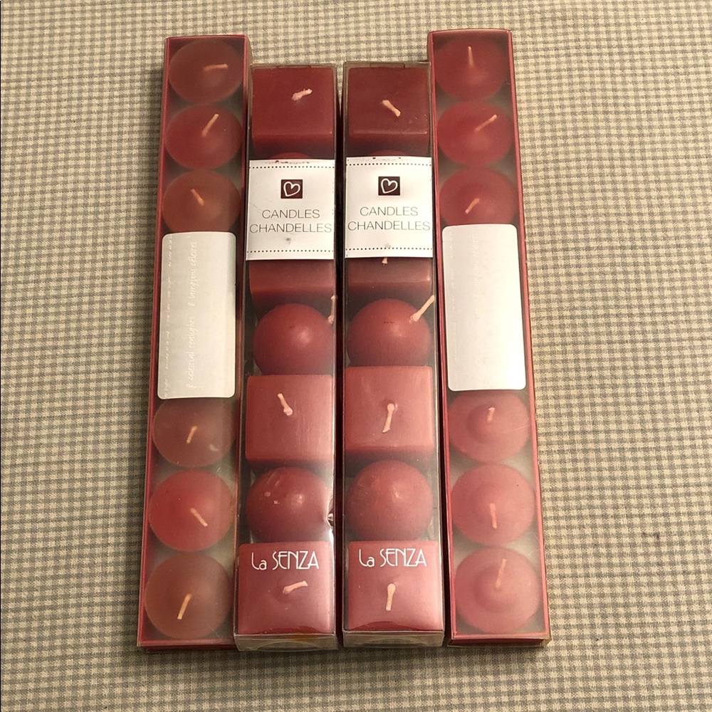 Vintage 1990’s La SENZA Red Candle Bundle Rare Unopened Set of 4 Unscented #1298